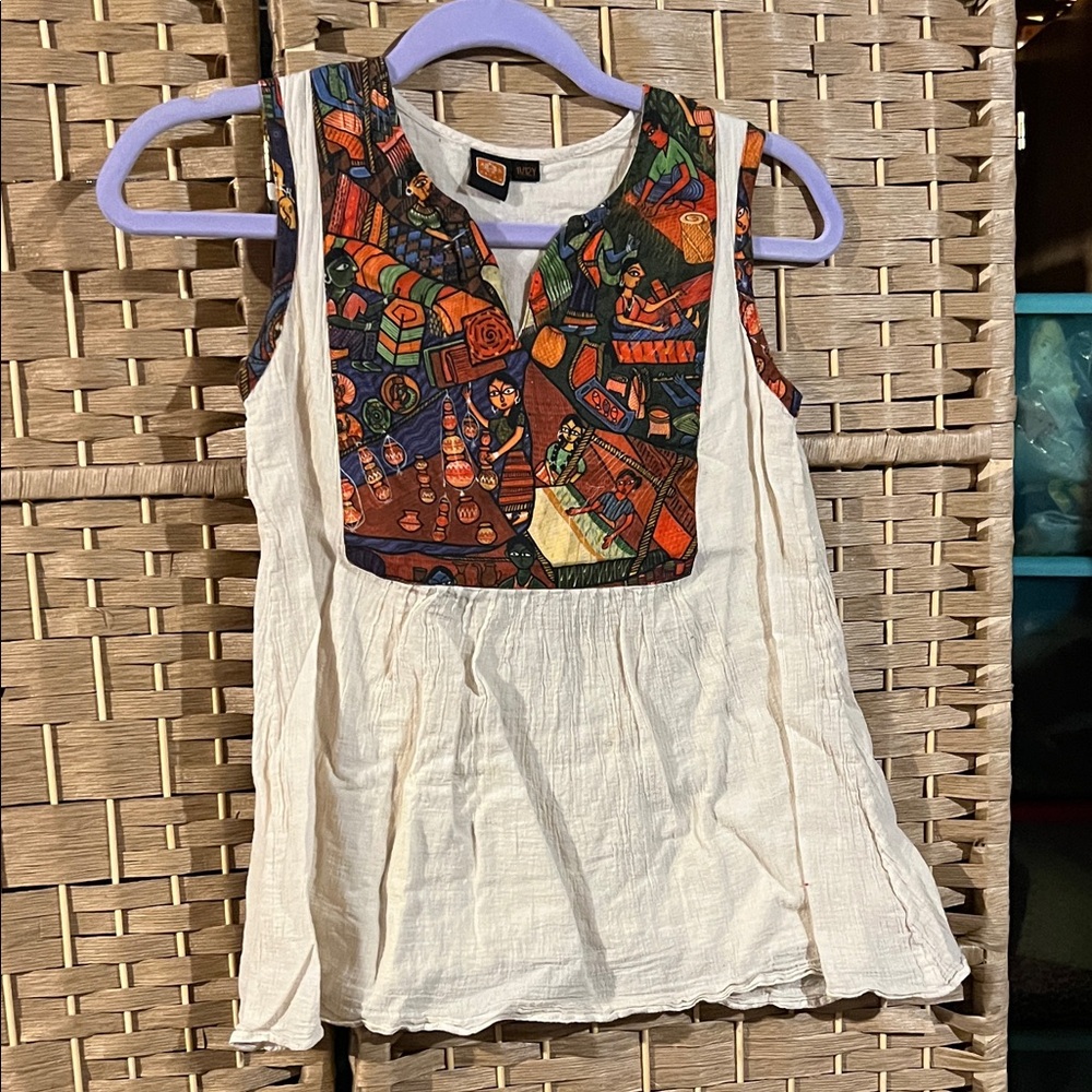 Colorful Patterned Sleeveless Top